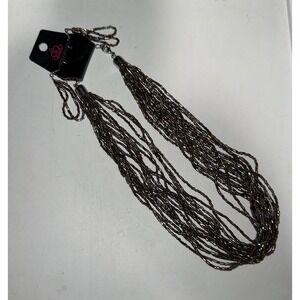 Paparazzi Multi-Strand Beaded Tassel Necklace & Matching Earrings Set